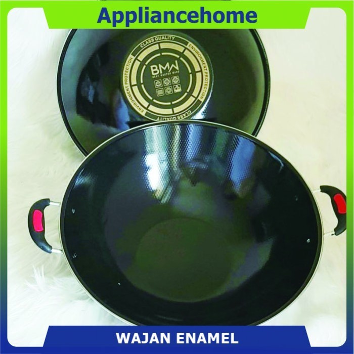 Wajan Hitam Tebal Enamel + Merk Bmw