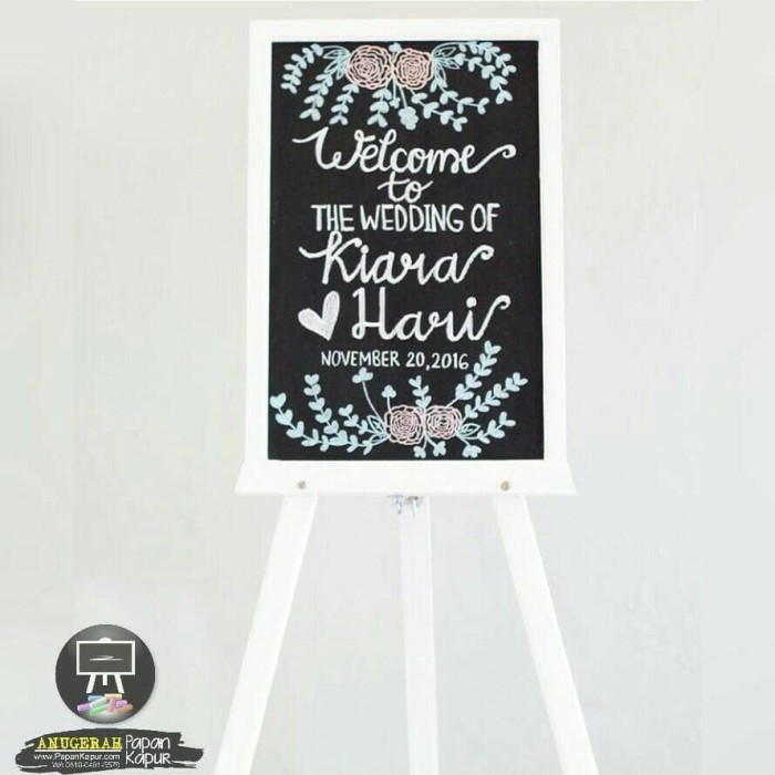 

Murah.. Papan Tulis Kapur Dekorasi Wedding 50x80 Stand 120 Chalkard