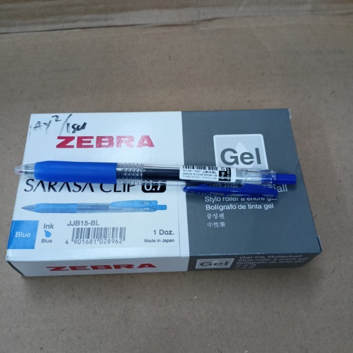

pulpen sarasa 1.0, 0.7,0.5 HTM biru per lusin