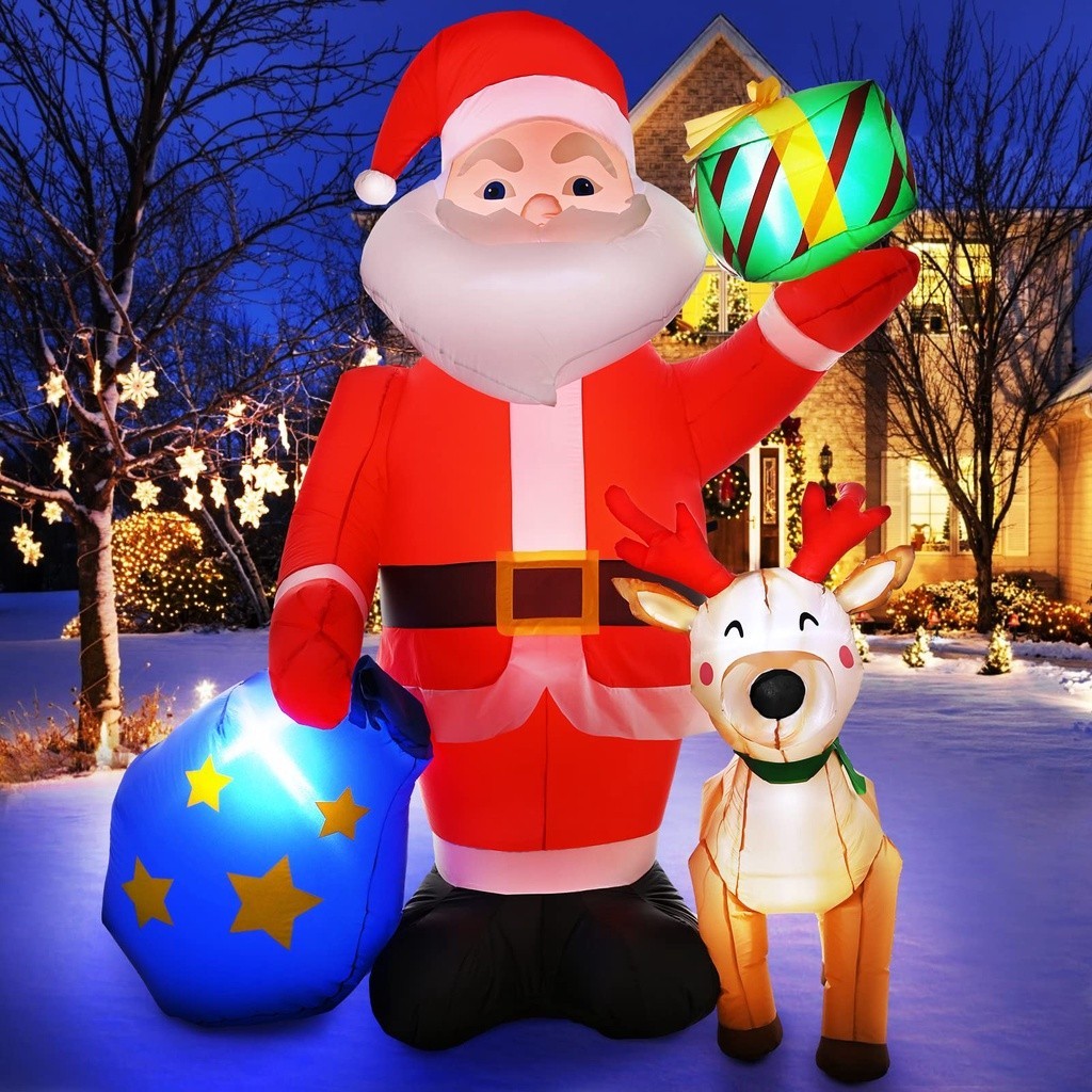 

Santa Klaus Tiup Natal, Dekorasi Tiup Natal 6 Kaki Santa dengan Tas Hadiah Membawa Lampu LED Led Rusa Dekorasi Halaman Bawaan untuk Pesta Hari Valentine Taman Dalam Ruangan