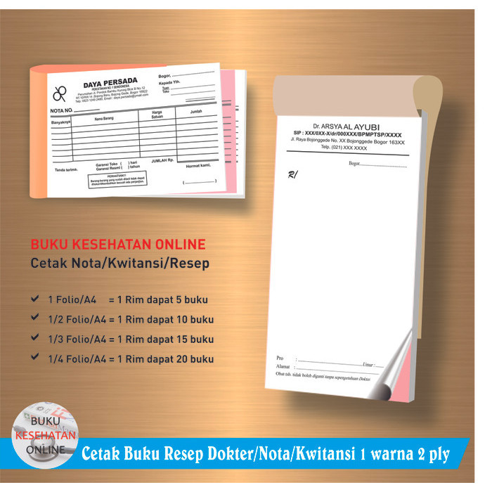 Buku Resep Dokter - Nota - Kwitansi NCR Rangkap 2 ply