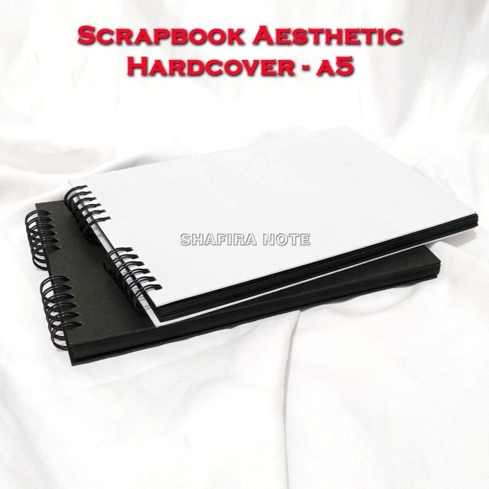 A5 Hardcover Scrapok Hitam Aesthetic Album Foto Vintage Buku Gambar Noteok Kado Hadiah Anniversary