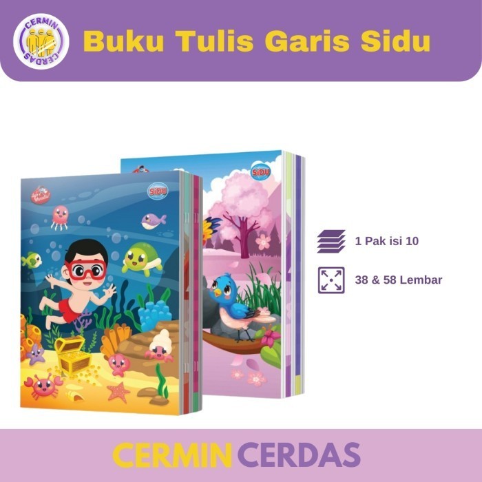 

Buku Tulis Catatan Garis Sidu 38 58 Lembar 1 Pak isi 10 Sekolah Tebal