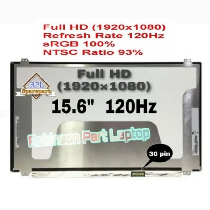 LED LCD Asus TUF FX504GD 15.6 Slim 30 Pin Full HD 120Hz N156HHE-GA1 ASLI
