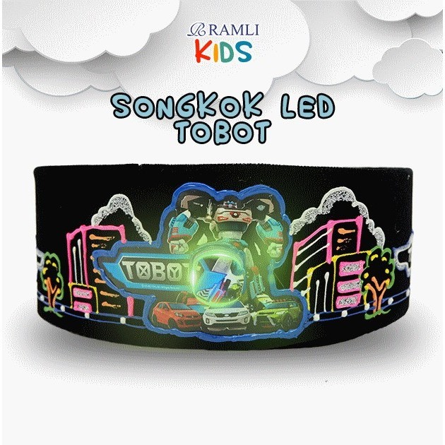 Kopyah Peci Anak Songkok Anak Ada Lampu Led Bisa Menyala Tobot
