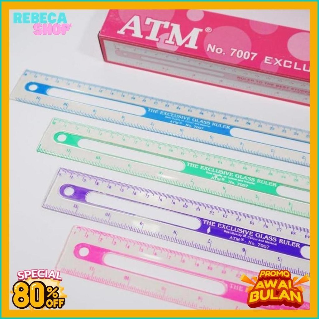 

(24 Pcs)Pengaris Murah Atm 30 Cm Per Box Isi 2 Lusin (6.6)