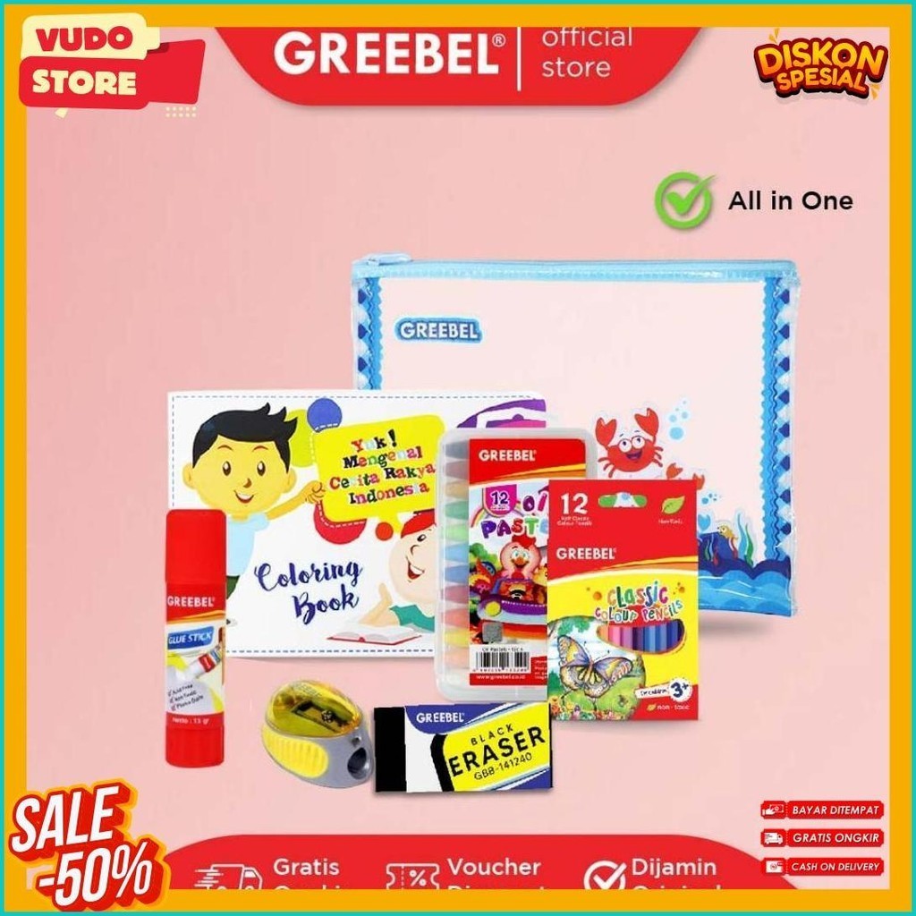 

Greebel Paket Alat Tulis Tab-1 /Stationary/Stationery Set Alat Tulis Atk Krayon Pensil Warna Pen Penghapus Anak (6.6)
