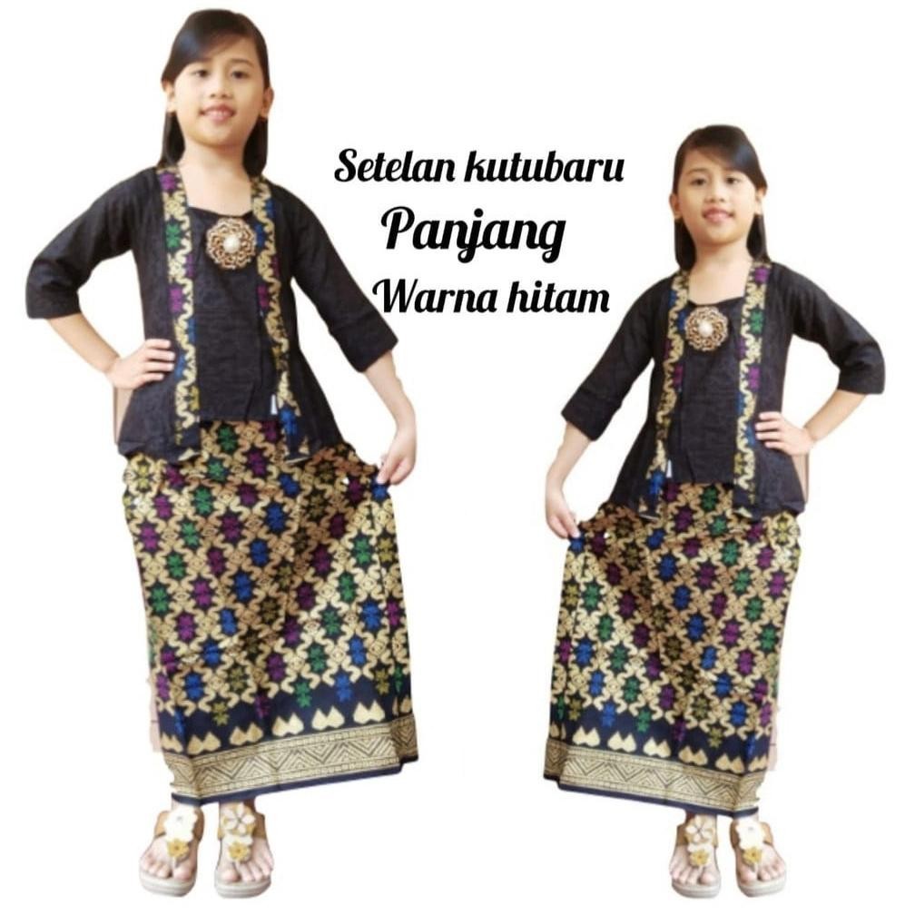 Premium Cuci Gudang Setelan Kebaya Anak Perempuan Lengan Panjang Umur 1-7 Tahun-Kutu Baru Anak Lenga