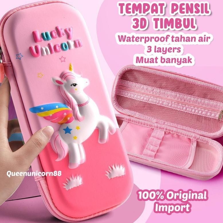 

Tempat Pensil 3D timbul Unicorn Terbang Anak Perempuan Paud Tk Kotak Pensil 3D Unicorn Kado ultah anak Import Berkualitas