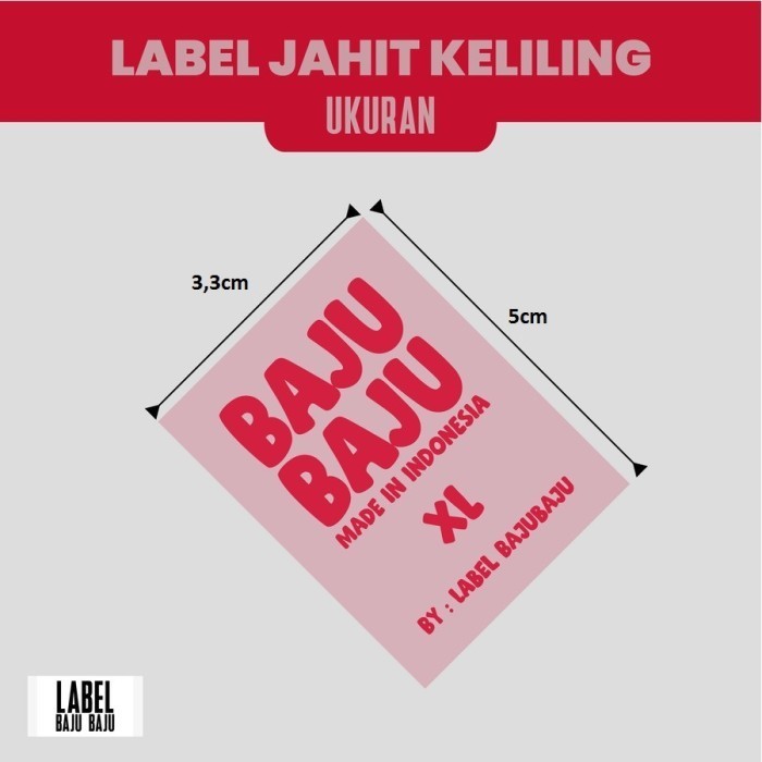 

5x3,3 cmSize Label Baju 50 lusin / 600 pcs Custom Logo / Merk Woven