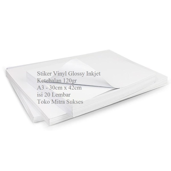 

Stiker Vinyl Glossy Inkjet A3 Baru