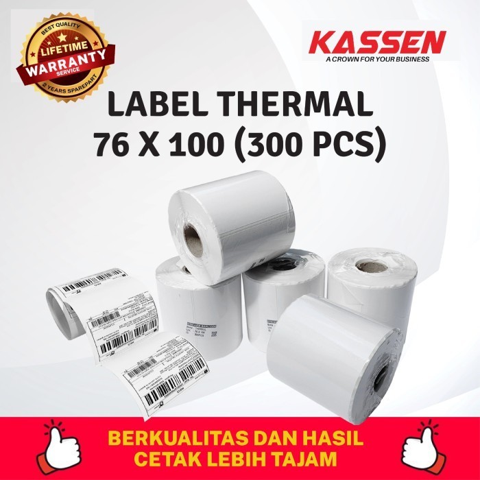 

Label Stiker THERMAL 76x100 isi 300 pcs Resi Pengiriman