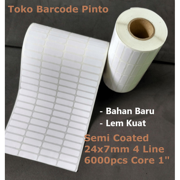 

Semi Coated 24x7mm 4 Line Gap2mm 6000pcs Core 1" Label de Sticker