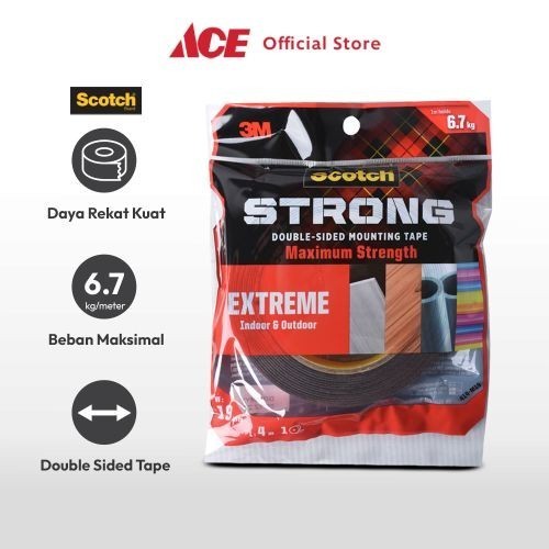 

Ace Scotch 3M Mounting Tape Extreme Interior & Exterior 19 Mm X 4 Mtr