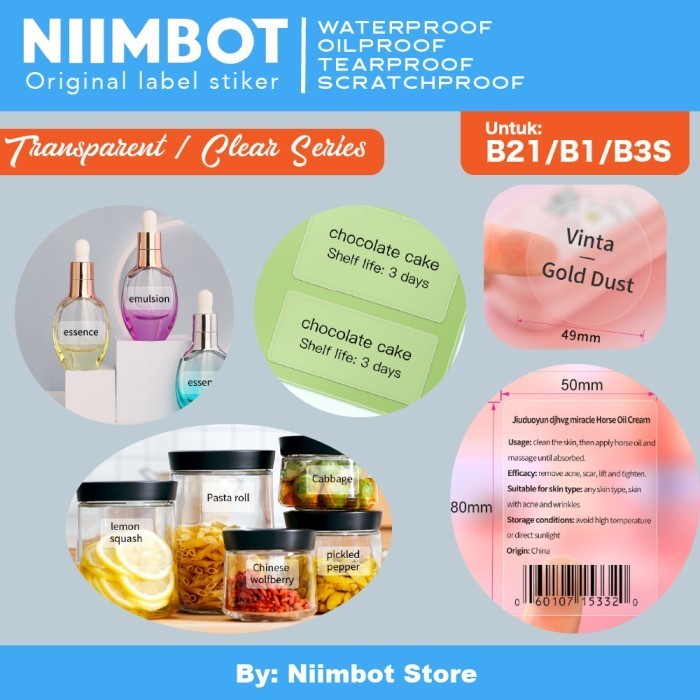 

Thermal Label Sticker Niimt B21 Refill Label - Bening Transparent