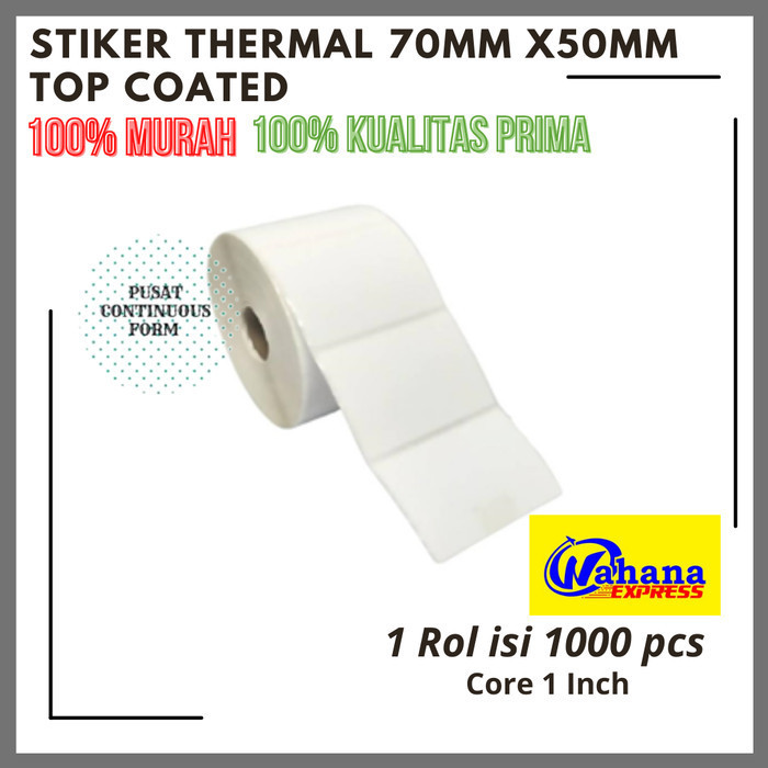 

STIKER LABEL THERMAL 70 MM X 50 MM ISI 1000 PCS