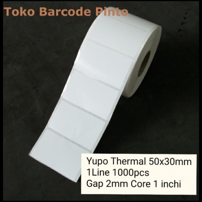 

Label de Yupo Thermal 50x30mm 1Line 1000pcs Gap 2mm Core 1 Inchi