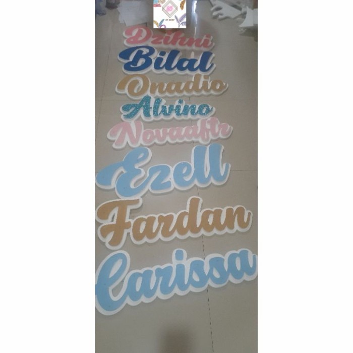 

Dekorasi nama styrofoam 80 cm/kata