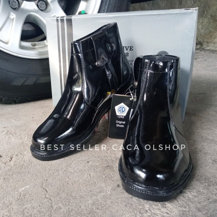 Sepatu Pdh Ar Sleting Samping Kulit Glossy Exclusive 0334