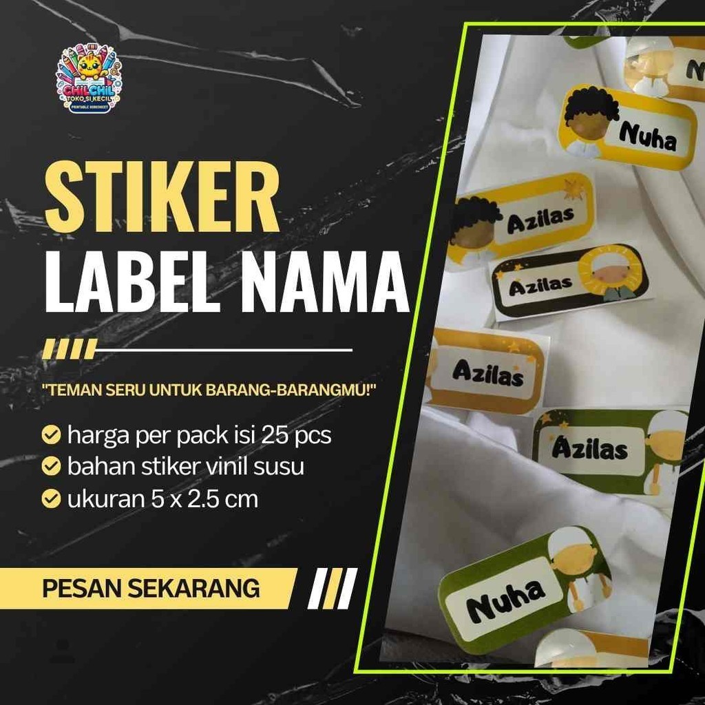 

Stiker nama label buku custom murah label waterproof nama buku tahan air