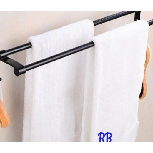 Rak Handuk Hitam - Jemuran Handuk Dinding - Gantungan Handuk Stainless