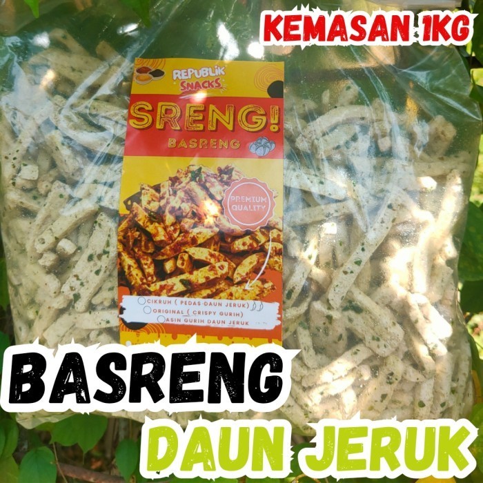 

KOMPLIT Sreng Basreng original 1kg daun jeruk asin gurih keripik cemilan