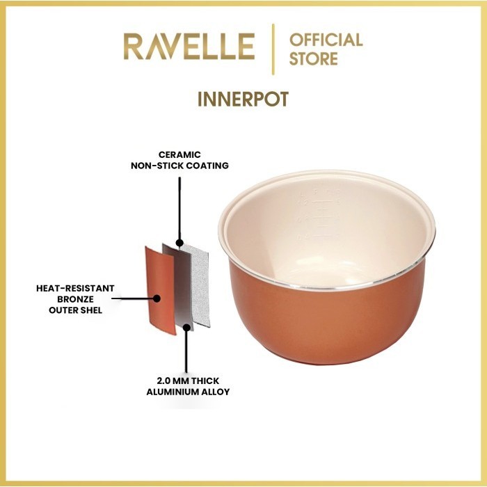 Ravelle Inner Pot Rice Cooker Low Carbo - Inner Pot Rice Cooker