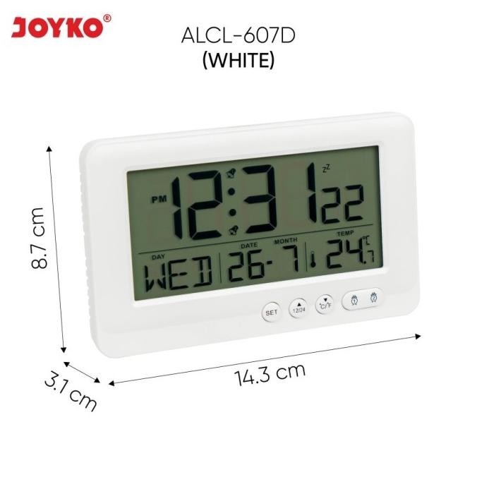 

JOYKO ALCL-607D Jam Beker Alarm Weker Dering, Kalender & Suhu Digital TD
