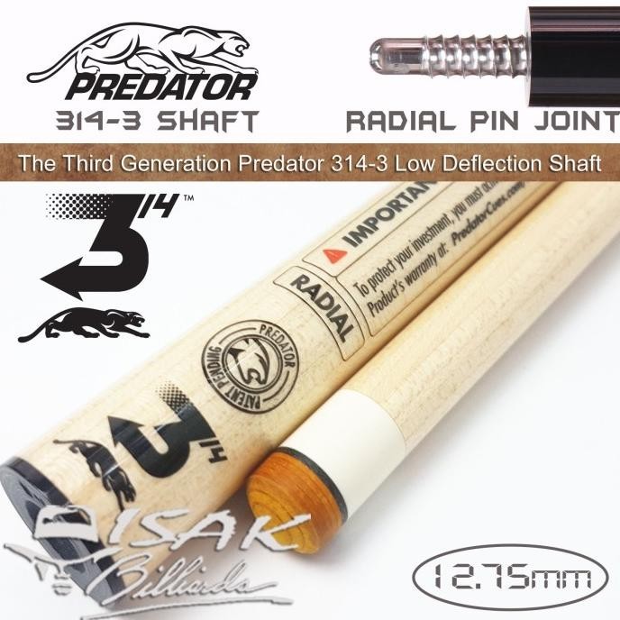 Predator 314-3 Radial Pin Shaft - Low Deflection Billiard Stick Biliar