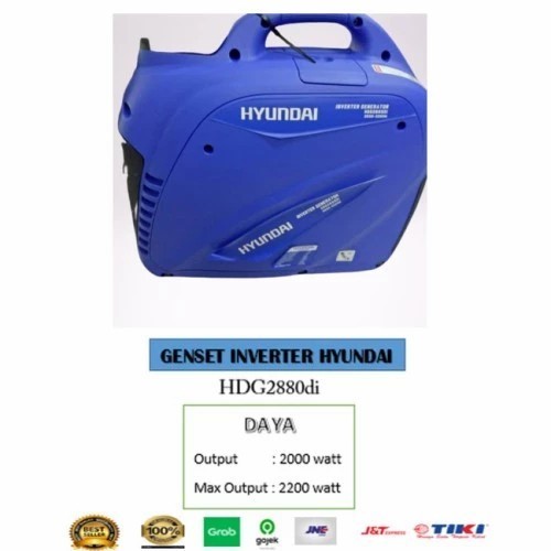 Model HDG 3800 X merk HYUNDAI Standby 7 jam Output 2700watt