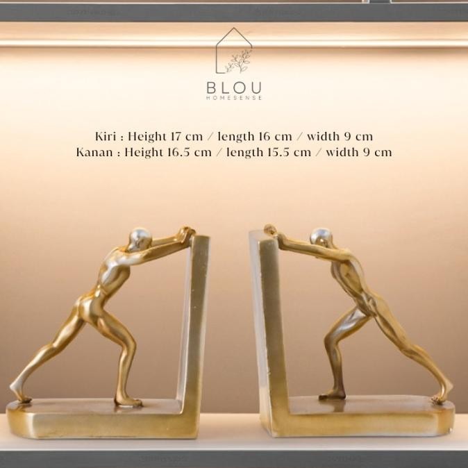 

TERBARU - Blou Hercules bookends decorative ornaments Pembatas Buku Modern Resin