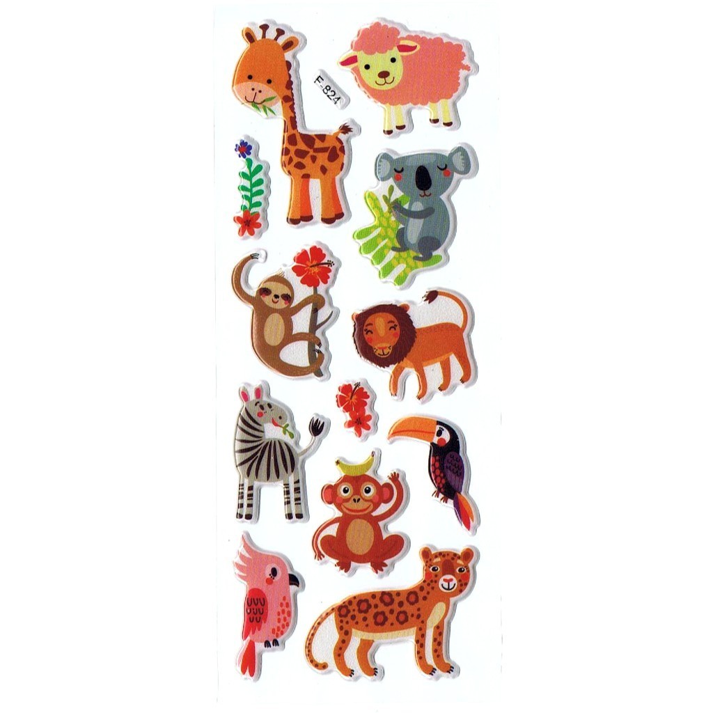 

SK547 Sticker Tempel Tempelan Hiasan Reward Anak Embos Animal Binatang