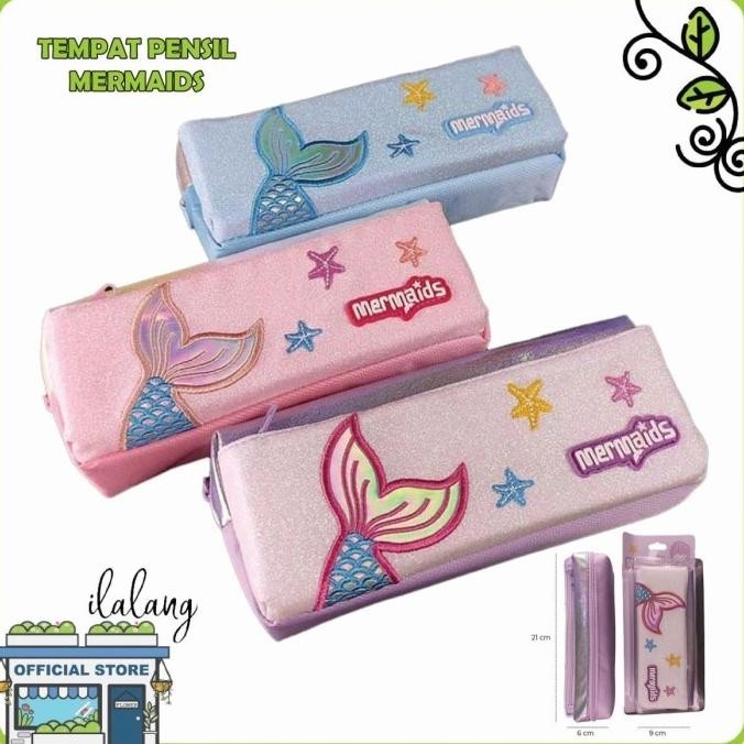 

Tempat Pensil smiggle mermaid Kotak pensil glitter anak perempuan