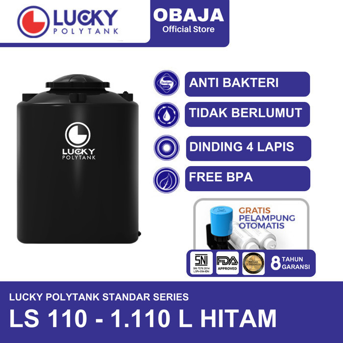 Lucky Polytank Toren / Tandon Air LS 110 Lucky Polytank Hitam