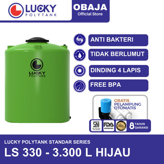 Lucky Polytank Toren / Tandon Air LS 330 Lucky Polytank Hijau