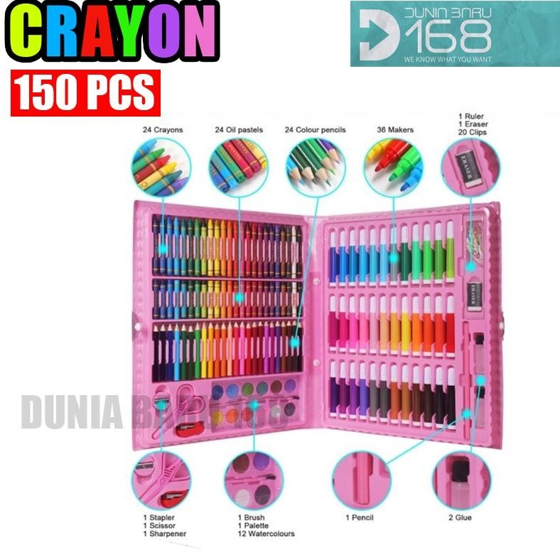 

Nl-8 Crayon 208 Set / Crayon Set / Crayon Art Set / Crayon 150 Set / Krayon Set Lengkap BisaCod
