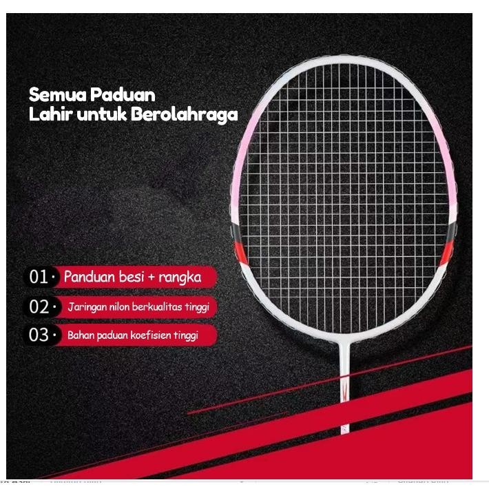 Flash Sale Raket Badminton/ Raket Bulu Tangkis Isi 2 Free Bag/Kok Bulutangkis/Shuttlecock/Kok Badmin