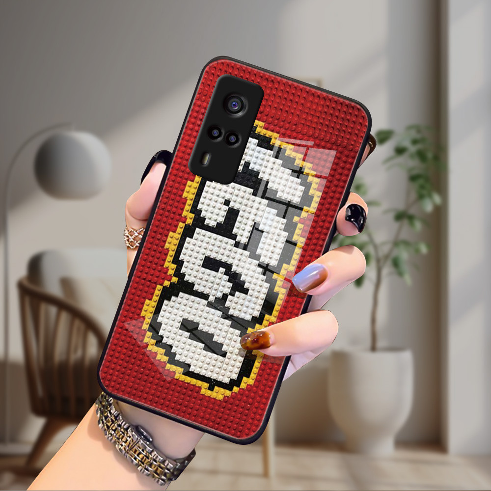 LEGO Kaca tempered glass case hard glossy untuk vivo Y51 2020 Y51A Y50 Y95 Y93 Y91 Y91i Y91C Y90 Y83