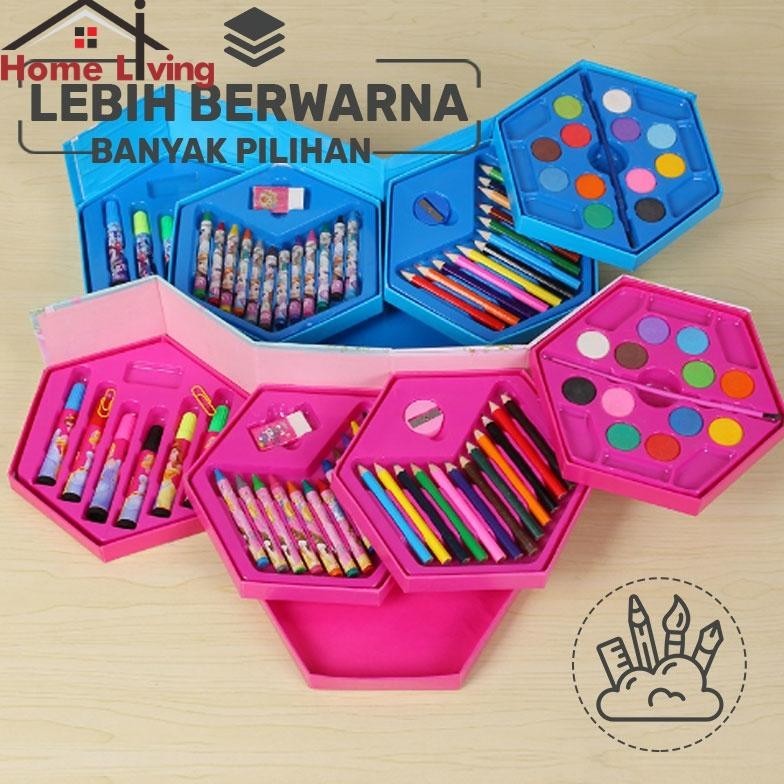 

My56 Hl Crayon Set Isi 46 Spidol Pensil Warna Cat Air Lukis Alat Gambar Anak Murah Meriah BisaCod