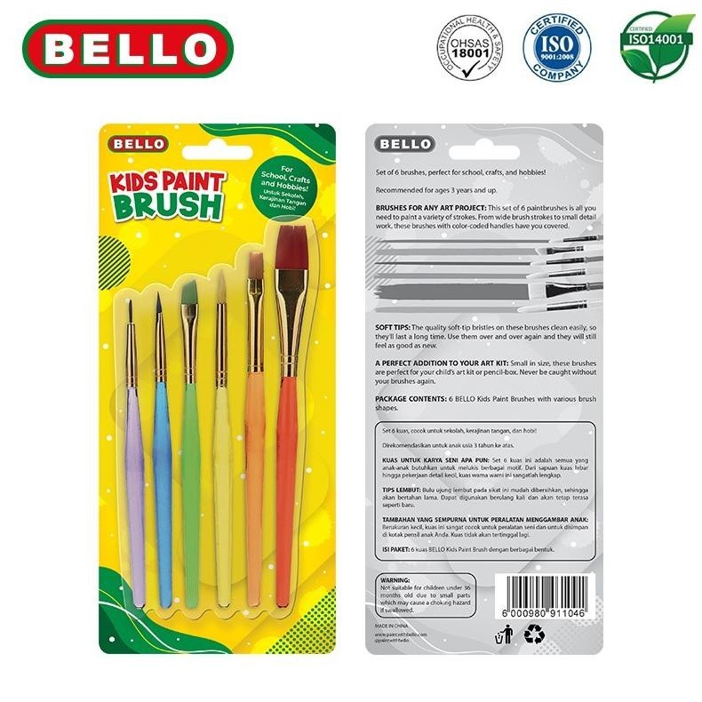 

Asd-86 Bello Kids Paint Brush - Set 6 Kuas Lukis Anak Dan Bayi Sale