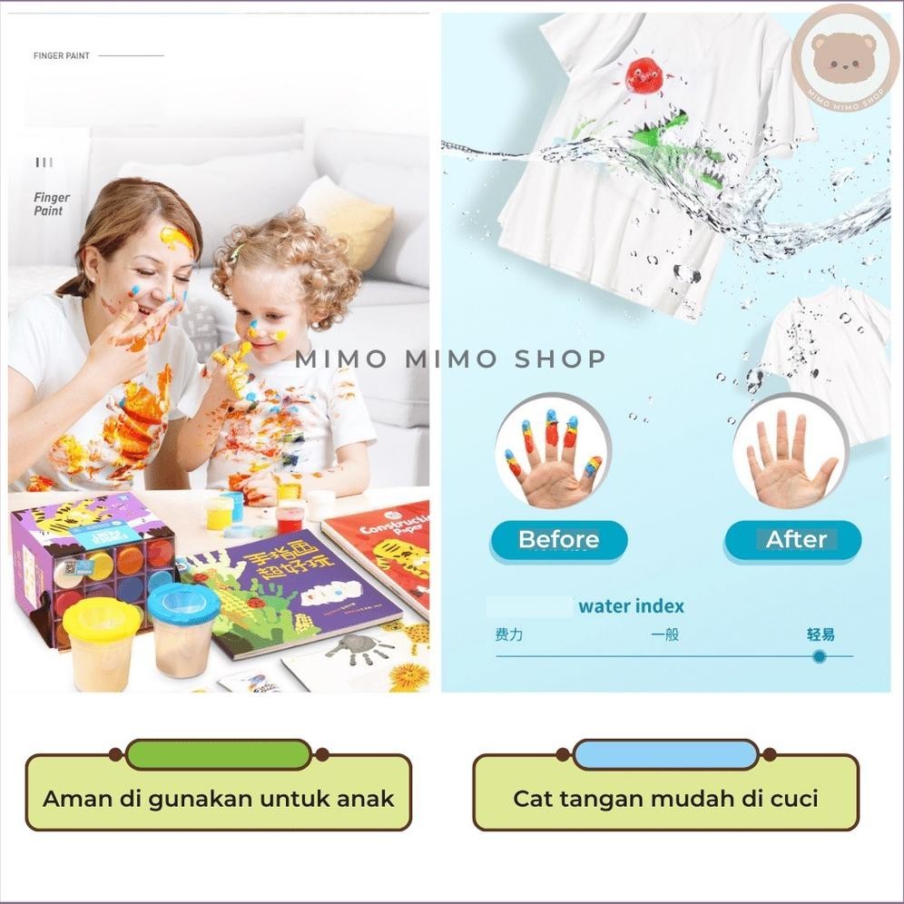 

Un04 Furo Angel Finger Paint Washable | Cat Tangan Warna Non Toxic Set Edukasi Anak Gratis Ongkir