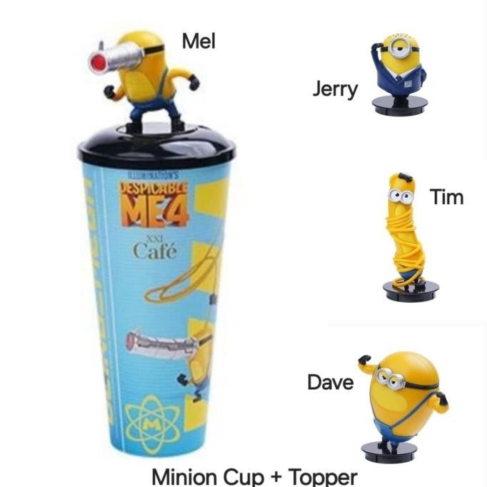 Minion Despicable Me 4 XXI Merchandise Popcorn Bucket Bottle Tumbler Cup Minions LS01