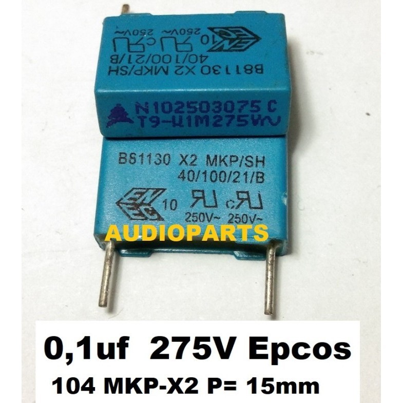 (AUPA) 0,1 uf 275V Siemen Epcos 104 100n MKP-X2 High End Capacitor