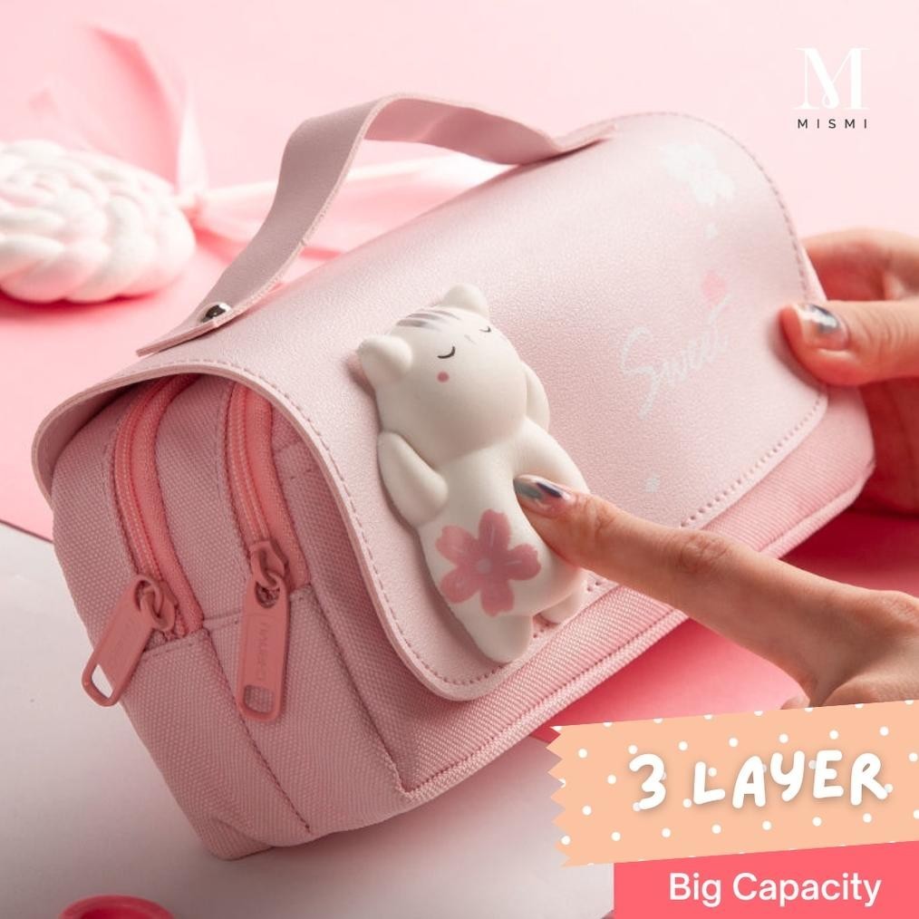 

It34 Mismi Ace Pencil Case Kotak Pensil Sekolah Kapasitas Besar Dual Slot Trendy Stylish - PC6A Murah