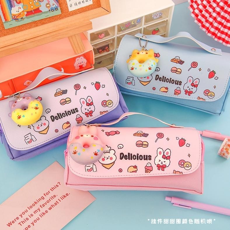 

dvc-78 Kotak pensil dekompresi perempuan lucu lembut lucu anak-anak siswa sekolah dasar berkapasitas besar dengan dekompresi multi-fungs Hemat