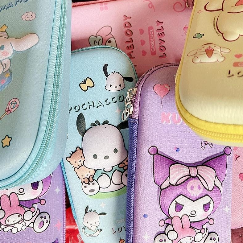 

edf-62 Pensil Case 3D Anak Sekolah TK SD Kotak Pensil Bahan EVA Kotak Pensil 3D Kuromi Anak Sekolah Tempat Pensil Timbul Karakter Lucu Terlaris