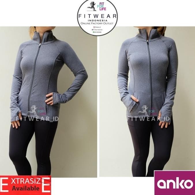 Jaket Olahraga Wanita (Fitness, Yoga, Zumba) ANKO Neoprene [Grey]