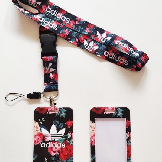 

Id Card Holder Name Tag Lanyard / Kalung Kartu Bla Flower