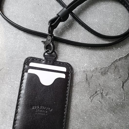

Bds Brooks - Handcrafted Leather Lanyard Id Card Holder, Triple