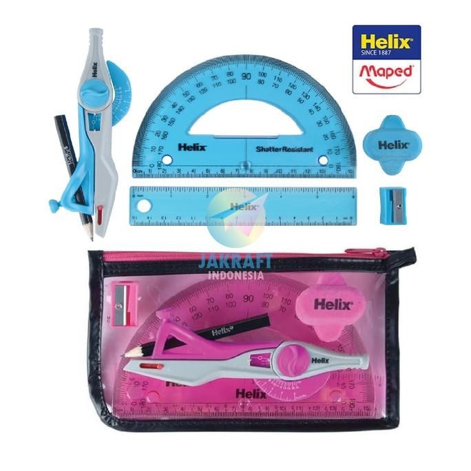 

Paket Penggaris Busur Mistar Jangka HELIX Math Set Super School Kit TMS